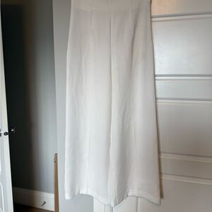 Elegant White Women's wide leg pant/crop